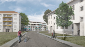 075 Aufstockung und Sanierung Mehrfamilienh&auml;user Siedlung Im Rheinacker, Basel, LOST architekten